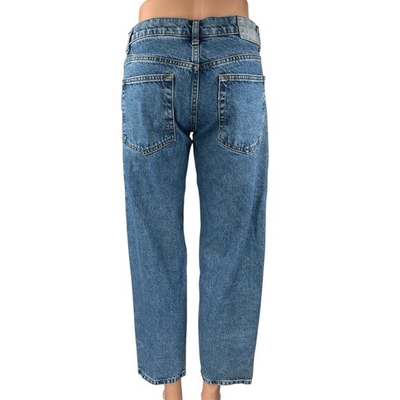 Collusion 004 Womens Blue Mid Rise Relaxed Baggy Straight Denim Jeans Size 26/28 - Picture 3 of 7